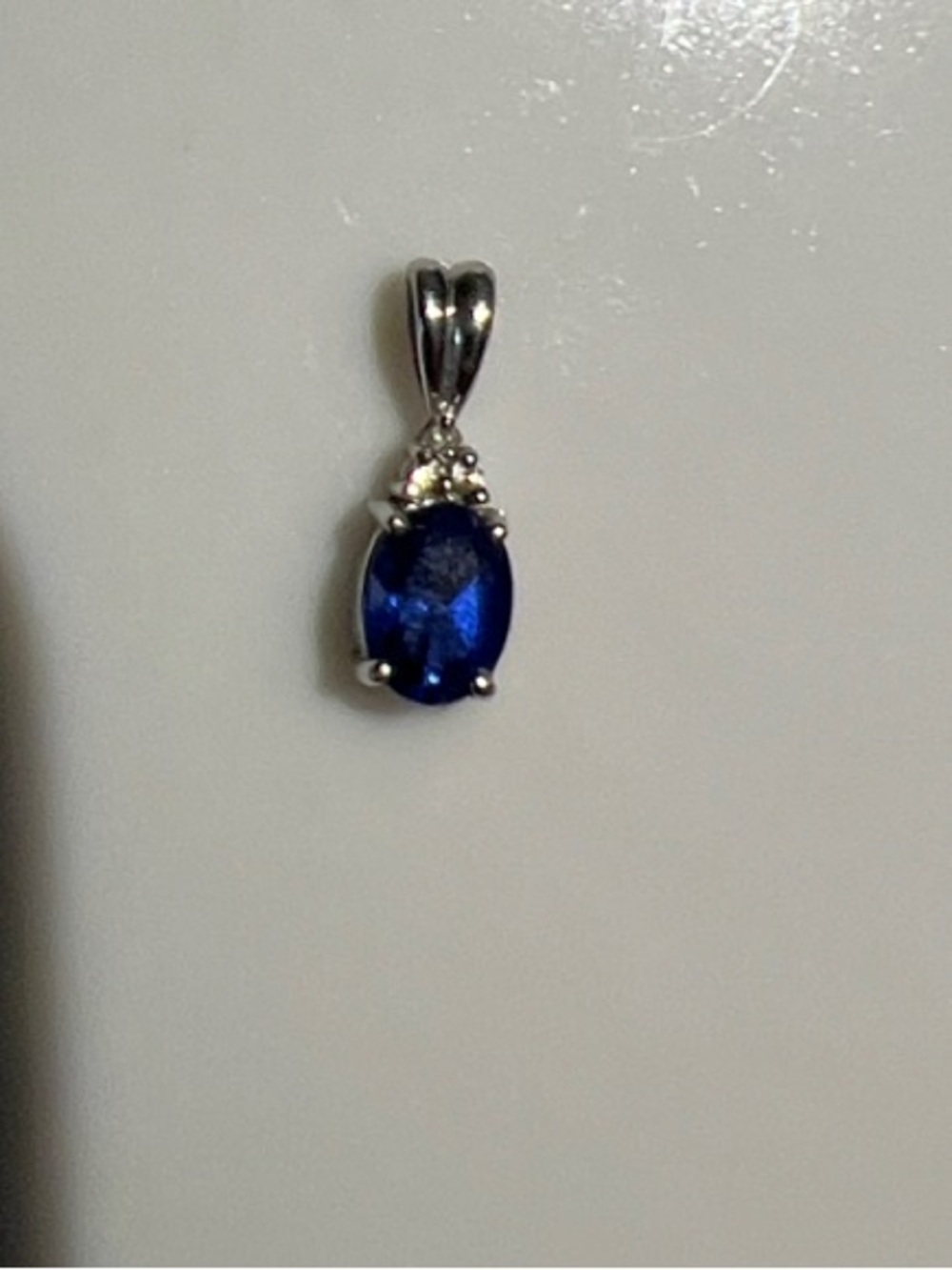 Blue Sapphire Pendant Necklace Charm